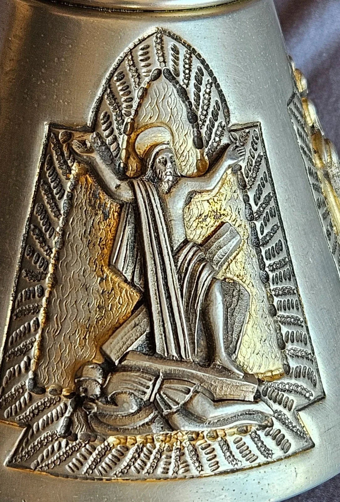 Solid silver Italian chalice with remains of vermeil gilding
