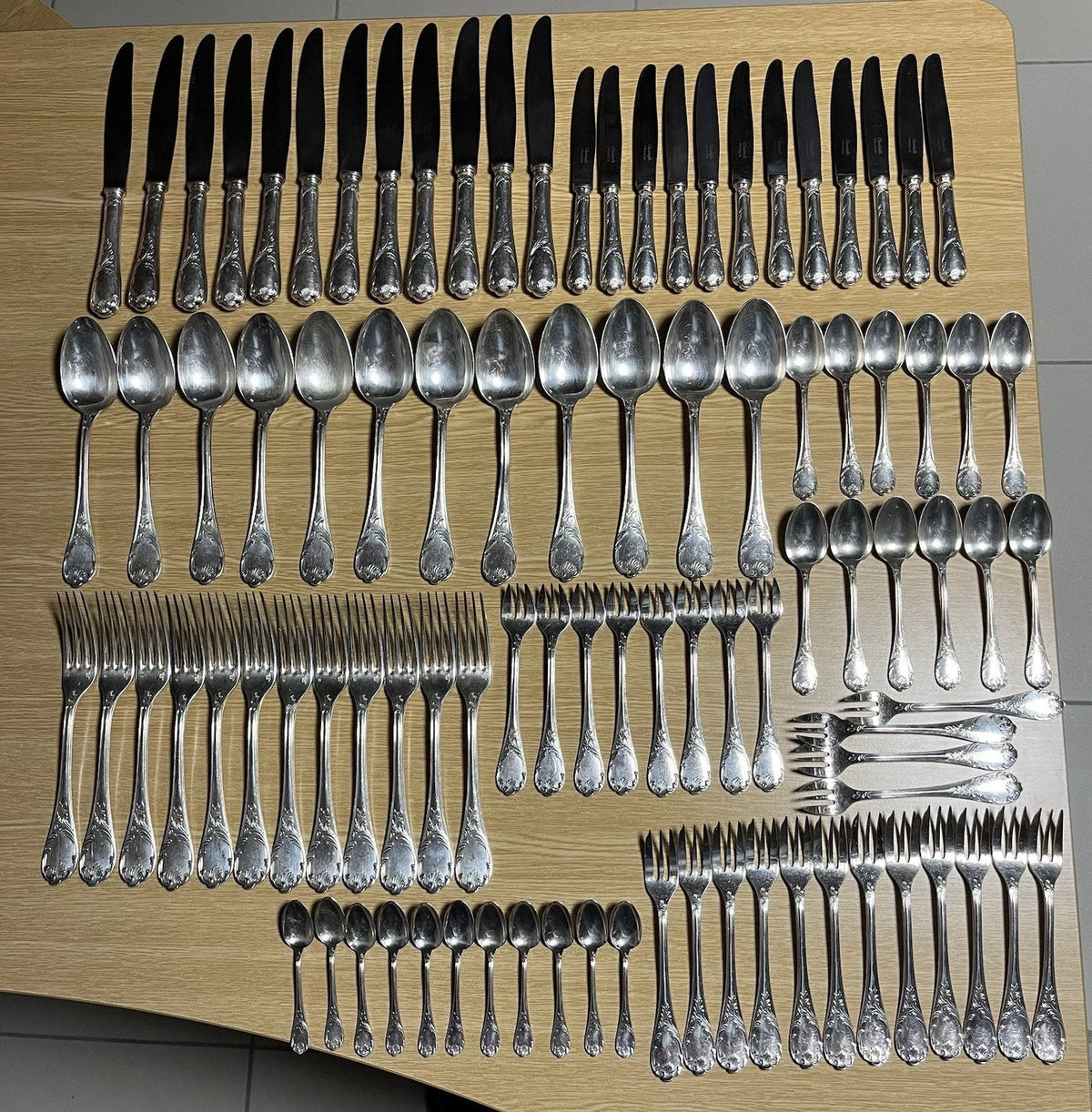 Christofle Marly - Silver-Plated Flatware Set, 95 Pieces