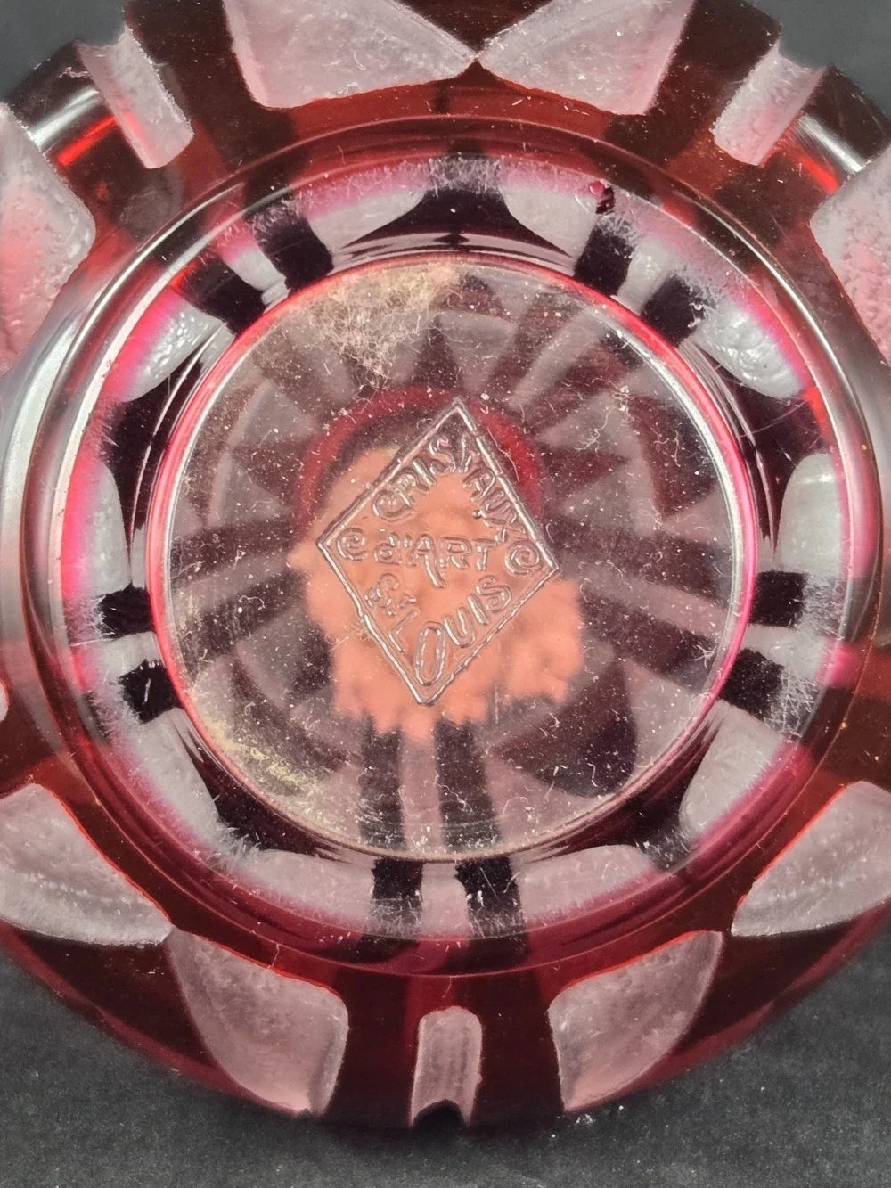 Antique signed Saint Louis crystal Lampe Berger