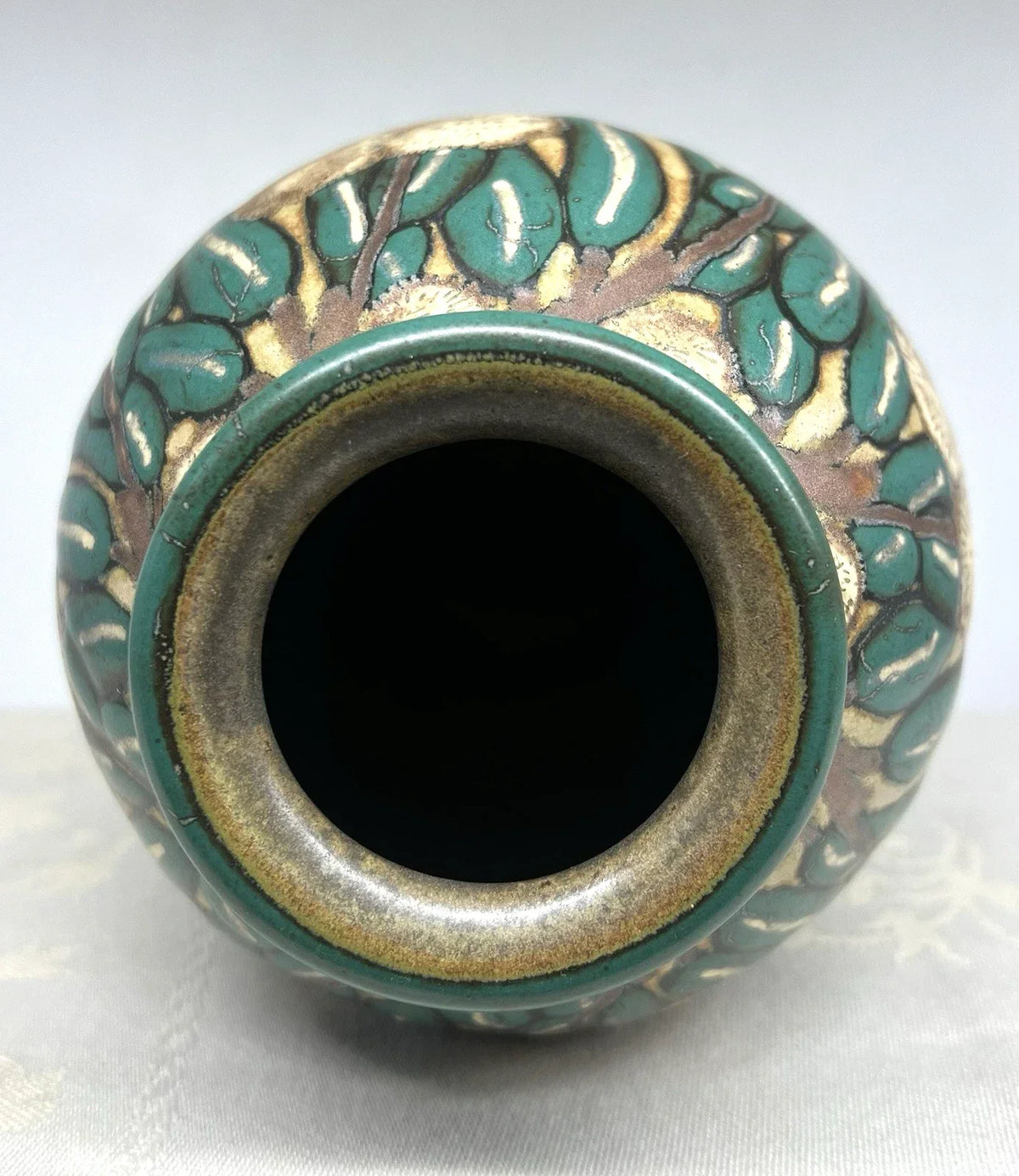 LOUIS LOURIOUX STONEWARE CHESTNUT BUR VASE