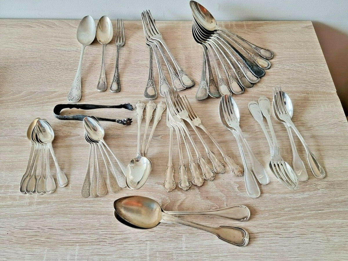 Set of solid silver Minerva cutlery