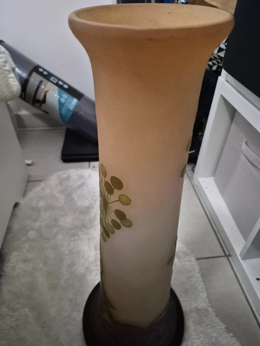 Pâte de verre vase signed Gallé