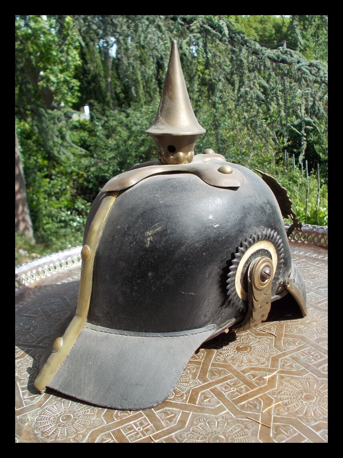 Antique German Pickelhaube marked 1870 WWI 14-18