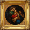 19th-century oil tondo on copper after the Italian Old Master Raphael, in an antique gilded frame