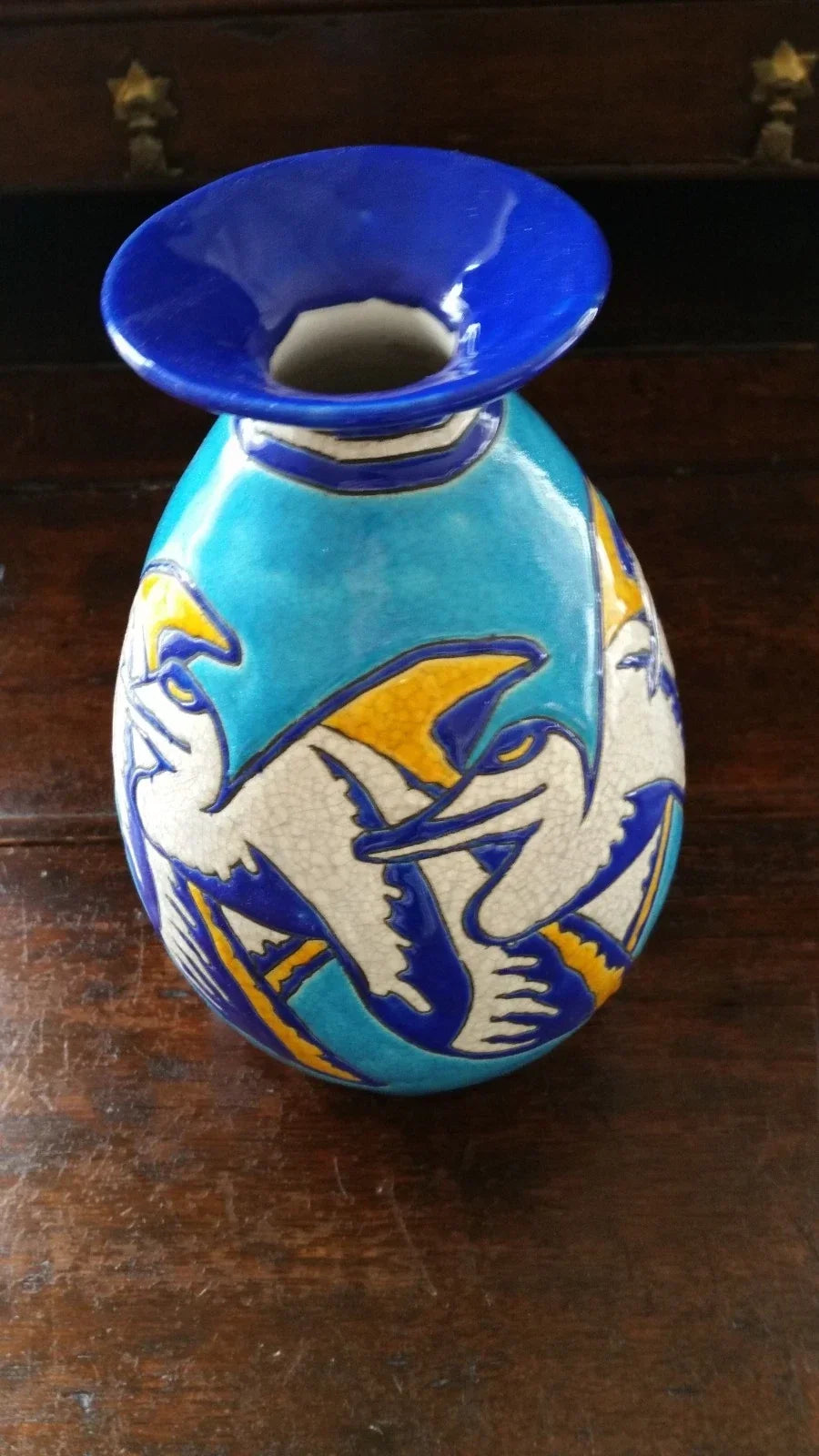 Charles Catteau Art Deco vase, Boch, Keramis