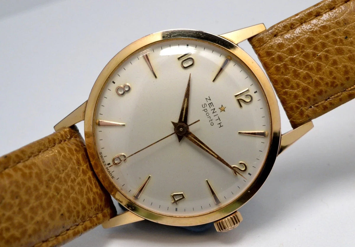 ZENITH SPORTO WATCH NEAR MINT VINTAGE 1960 SWISS WATCH