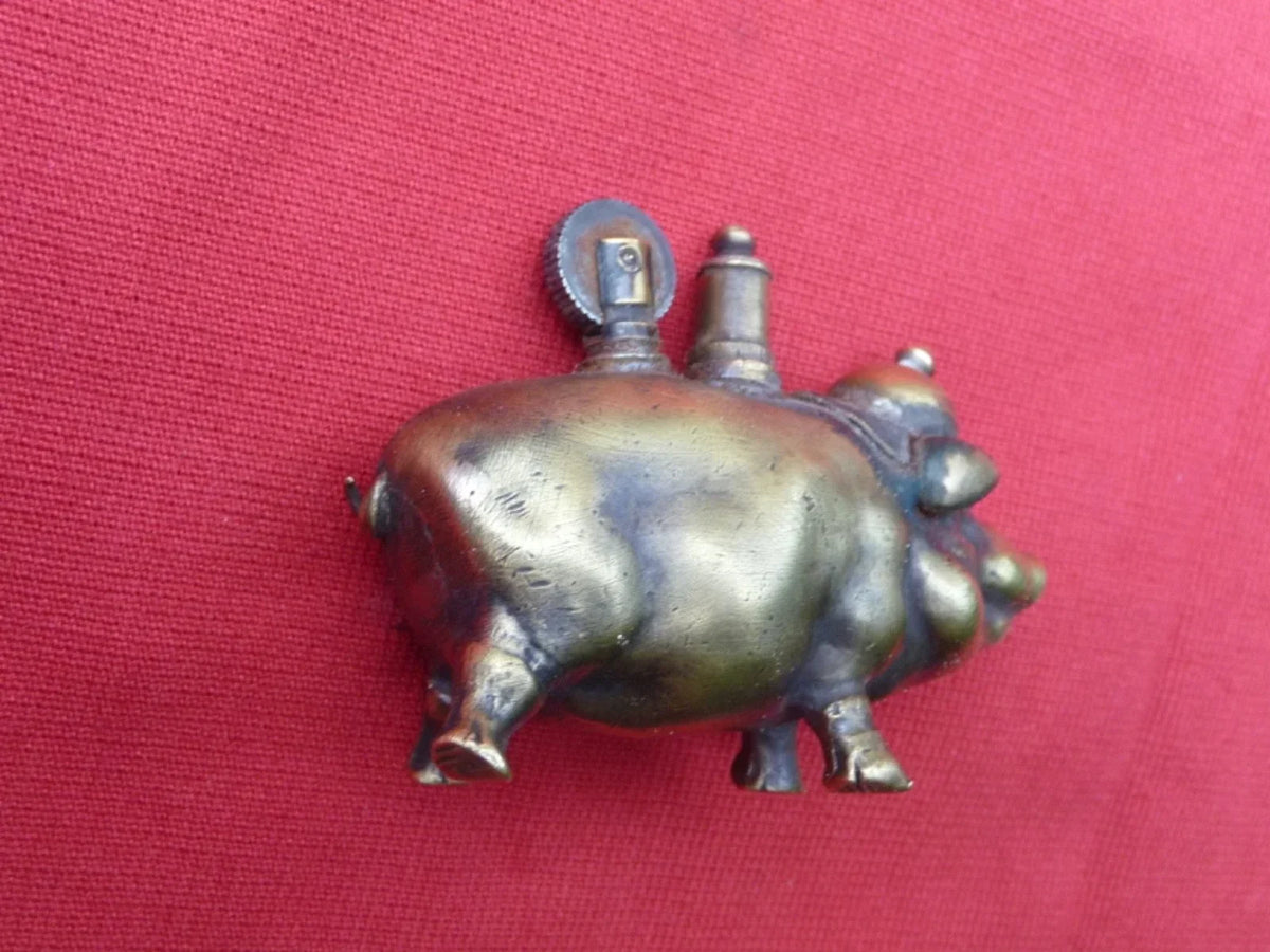 Beautiful trench art lighter in the shape of a pig