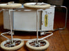 Small Doucet-type pram for antique dolls, Bleuette size