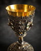 Austro-Hungarian solid 925 silver chalice, silver-gilt, enamel, and fine pearls