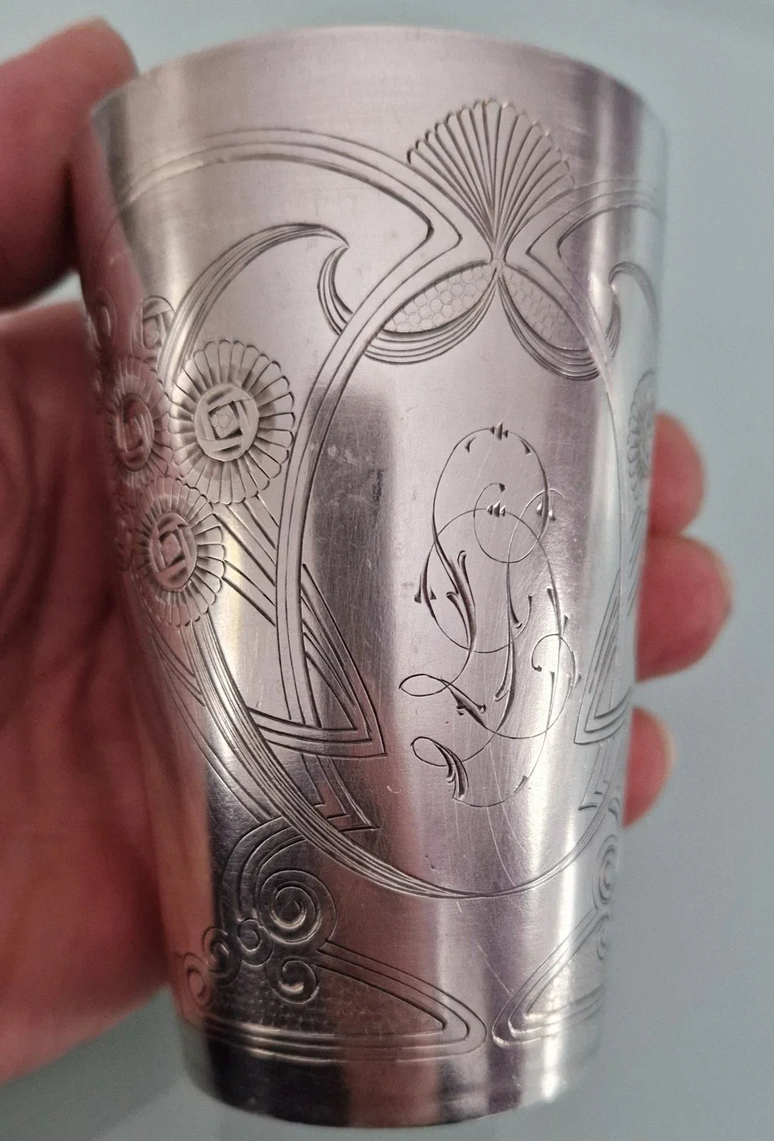Superb Solid Silver Russian Beaker, 121g, Vermeil