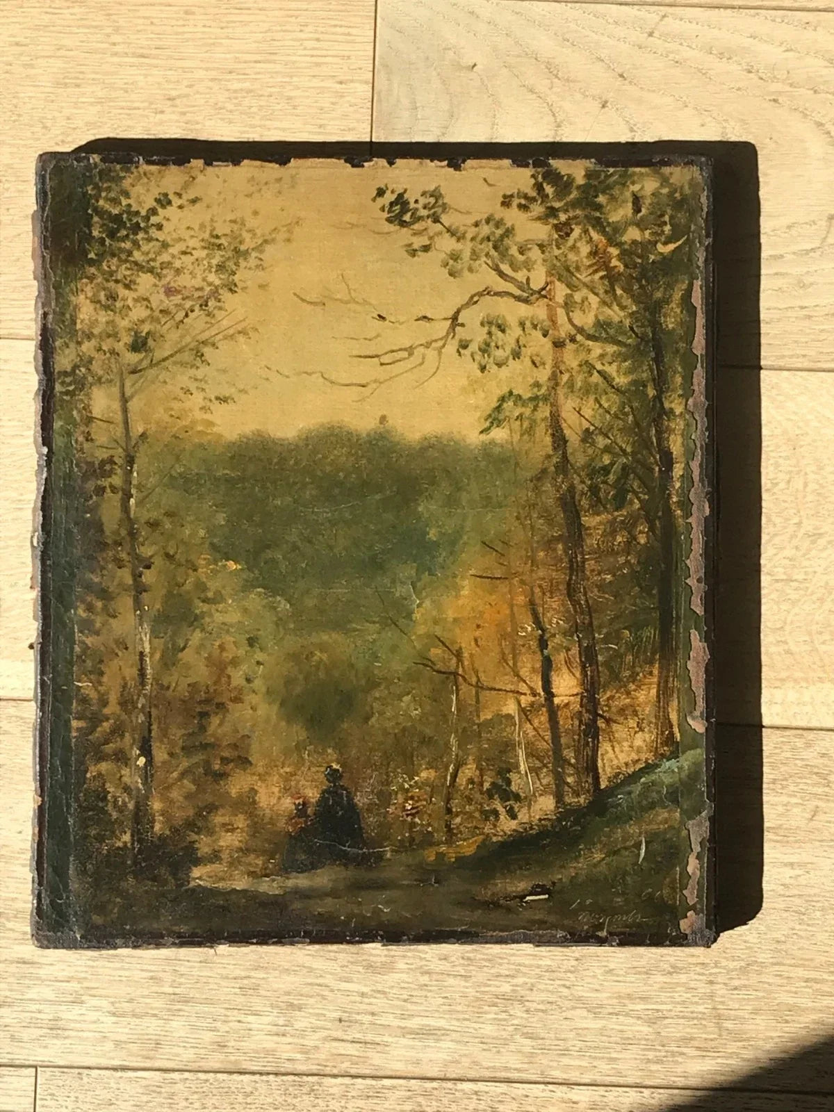 RARE OIL PAINTING BY CAMILLE COROT, LANDSCAPE AT ST CLOUD, VILLE-D'AVRAY, BARBIZON, FONTAINEBLEAU