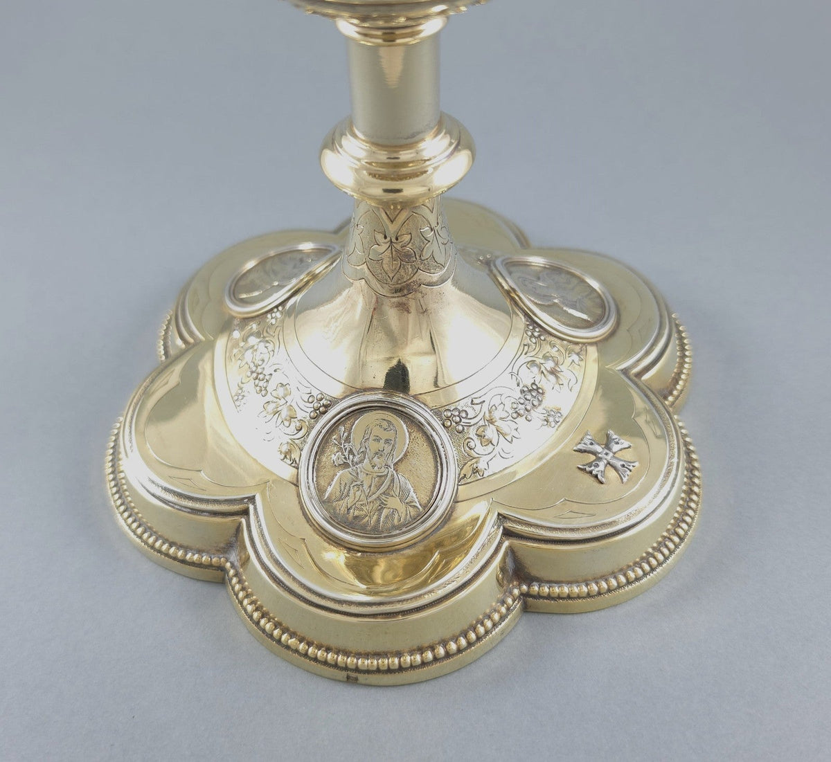 19th-century solid silver vermeil chalice by Demarquet Frères