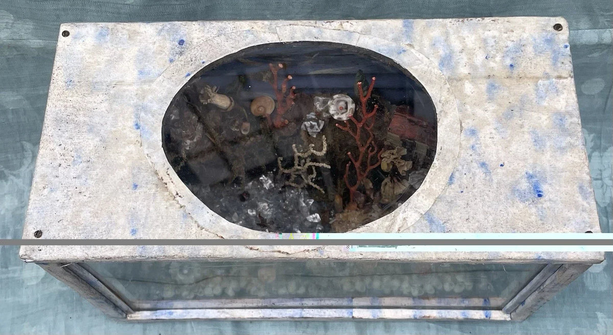 Diorama Verre filé Nevers 19è XIXè Art populaire Paysage Animaux Curiosité Rare