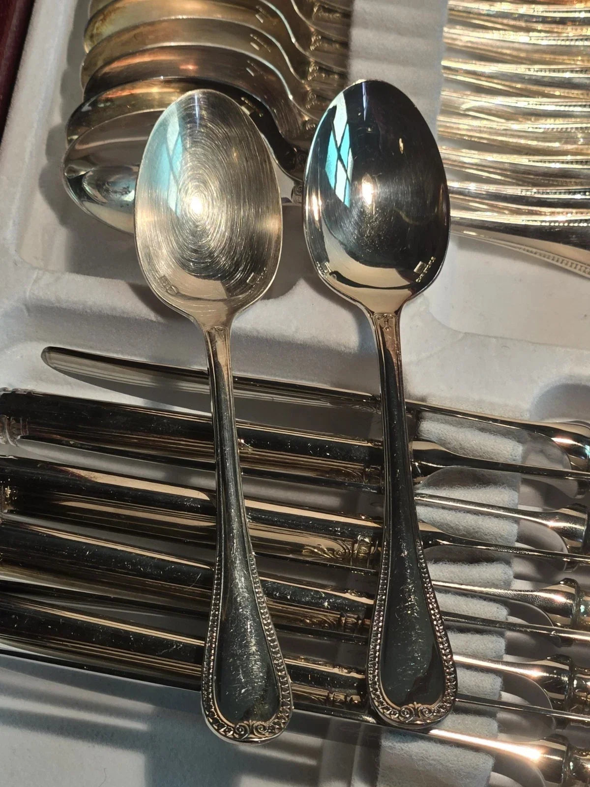 Beautiful antique silver-plated cutlery set by CHRISTOFLE, MALMAISON pattern, 47 pieces