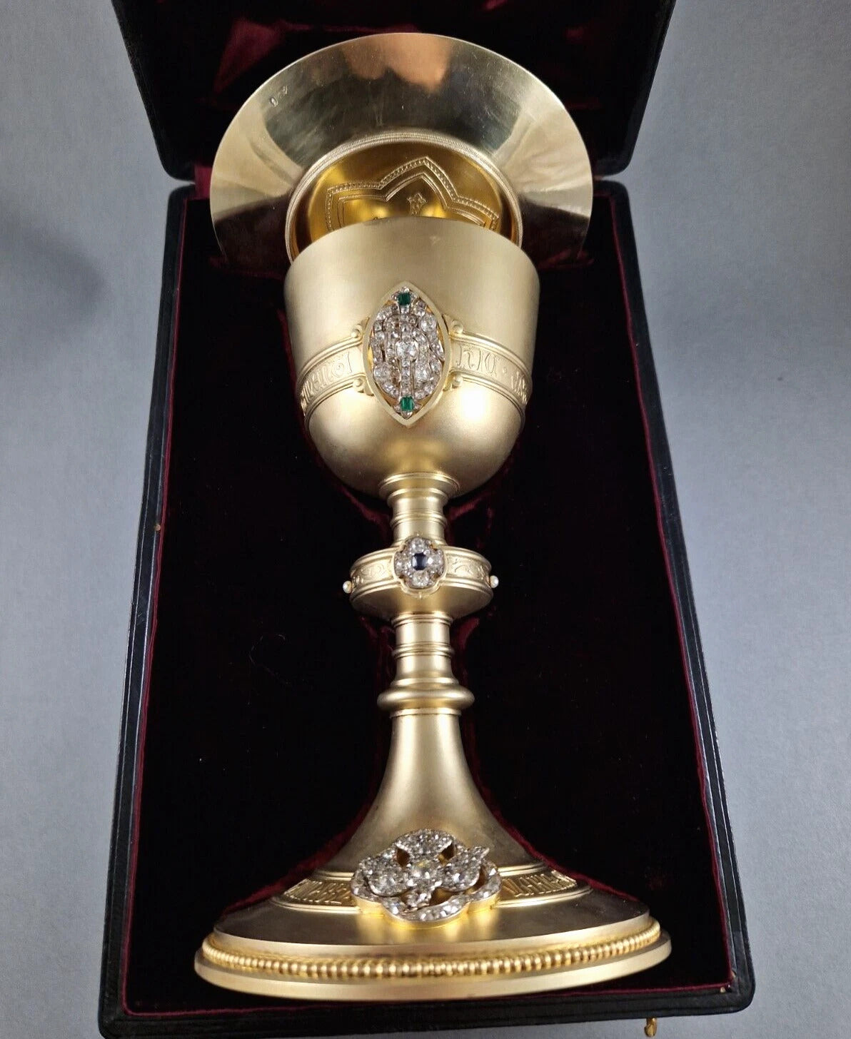 Froment-Meurice solid silver gilded chalice