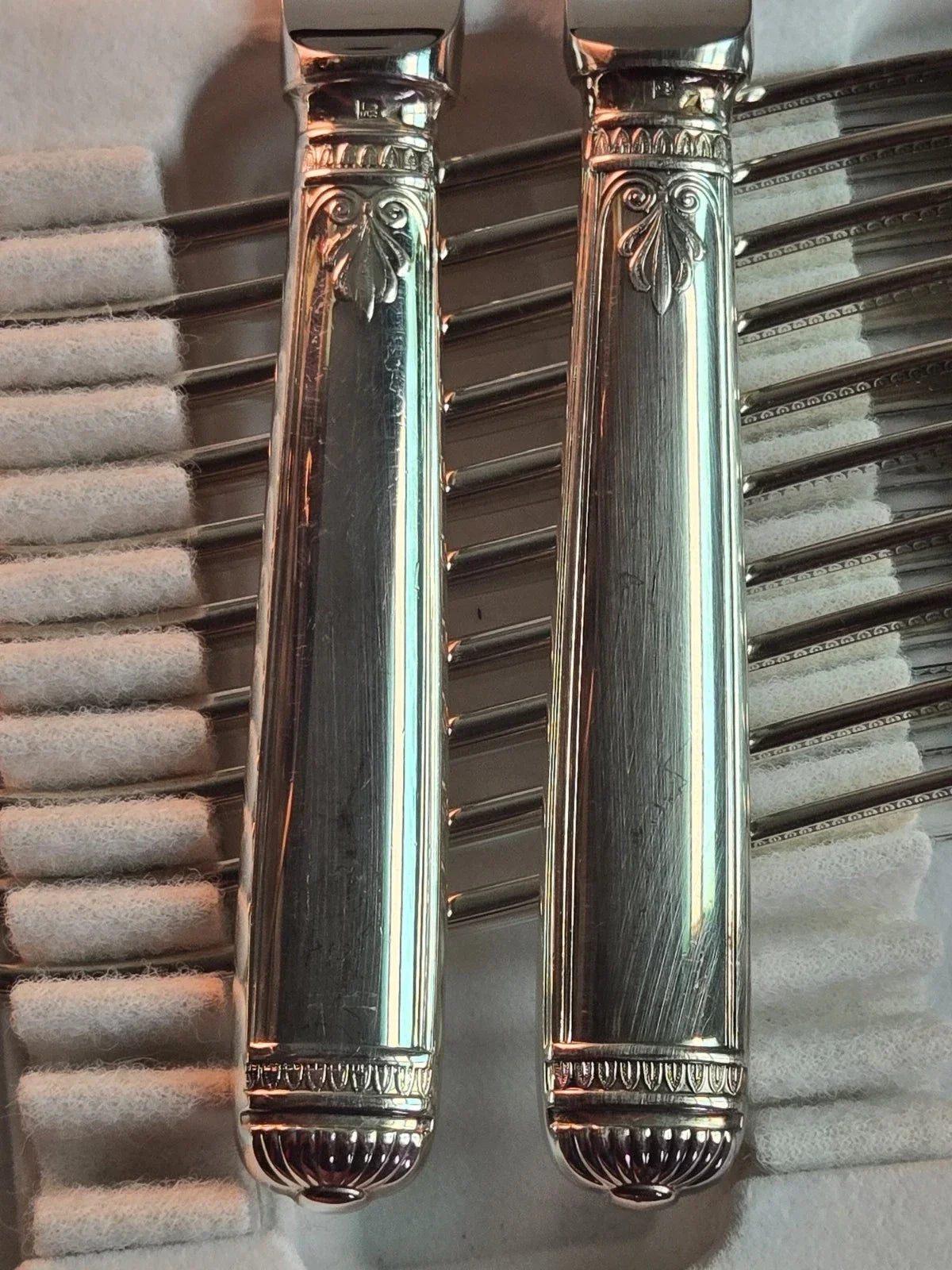 Beautiful antique silver-plated cutlery set by CHRISTOFLE, MALMAISON pattern, 47 pieces