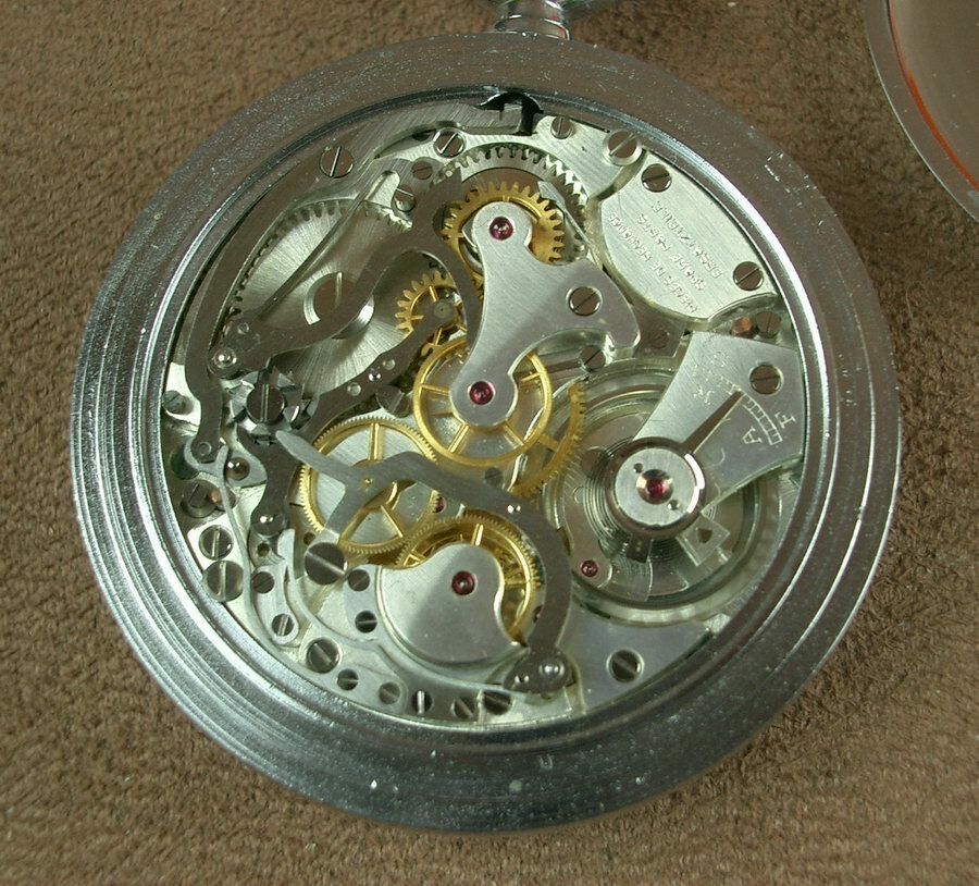 Antique Swiss Zivy & Cie chronograph pocket watch