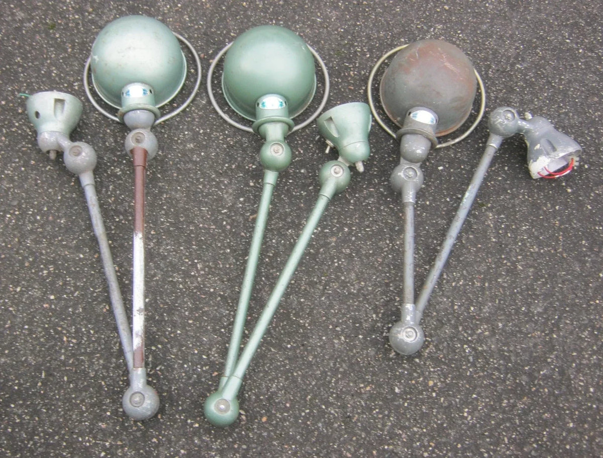 Lot of 3 vintage Jielde workshop factory industrial lamps
