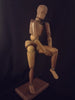 Rare antique artist's mannequin, carved wood and fully articulated.