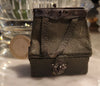 Rare and antique leather travel bag for Bleuette Jumeau Bru doll, circa 1900 HT