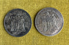 Lot of 35 antique silver coins, 19th century, Ecu, Nap, Louis-Philippe, Leopold, Hercules