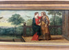 Antique oil painting, religious scene, The Visitation of the Virgin to Saint Anne, early 17th century