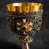 Austro-Hungarian solid 925 silver chalice, silver-gilt, enamel, and fine pearls