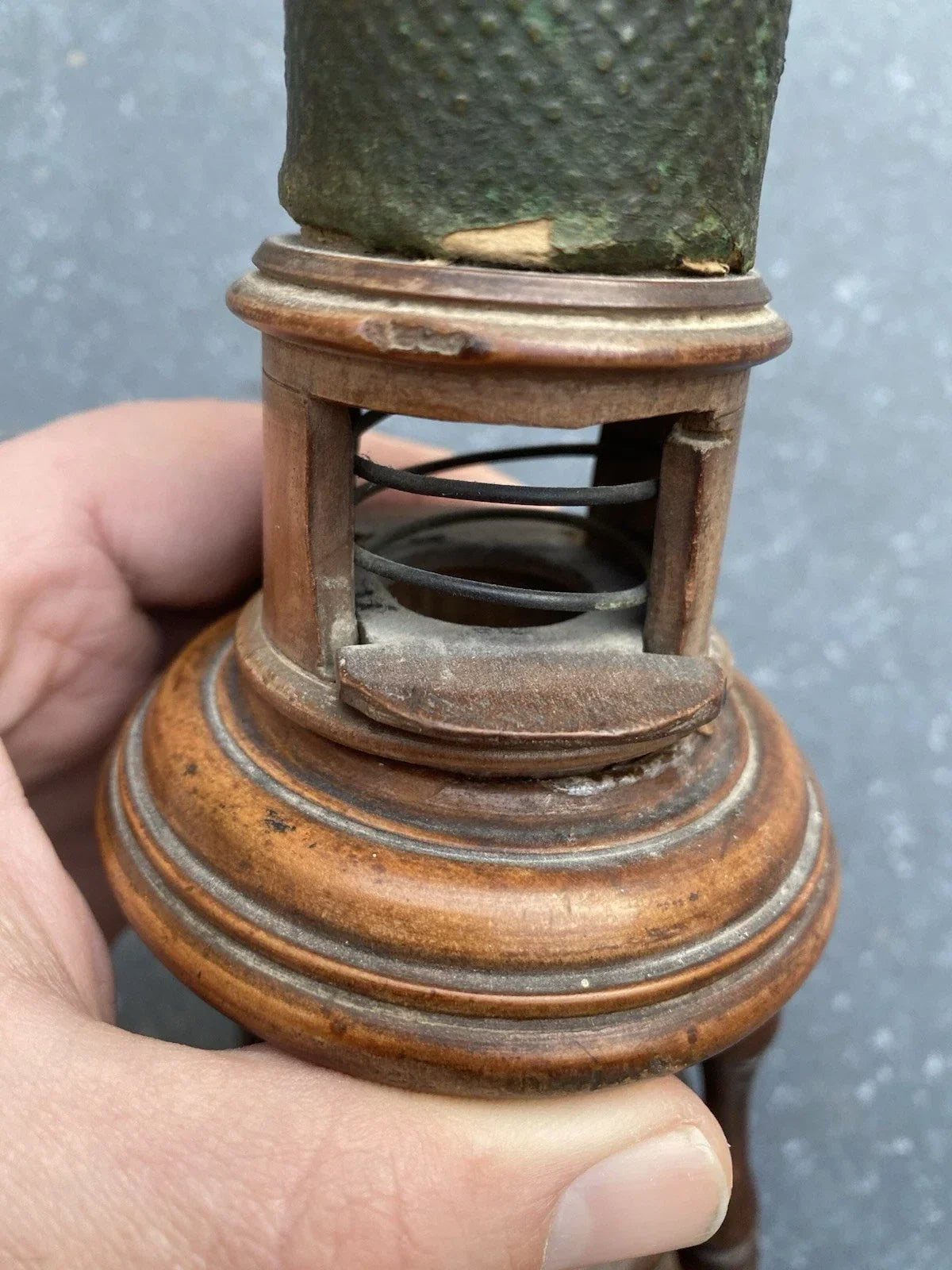 Antique 18th-century Nuremberg wooden microscope