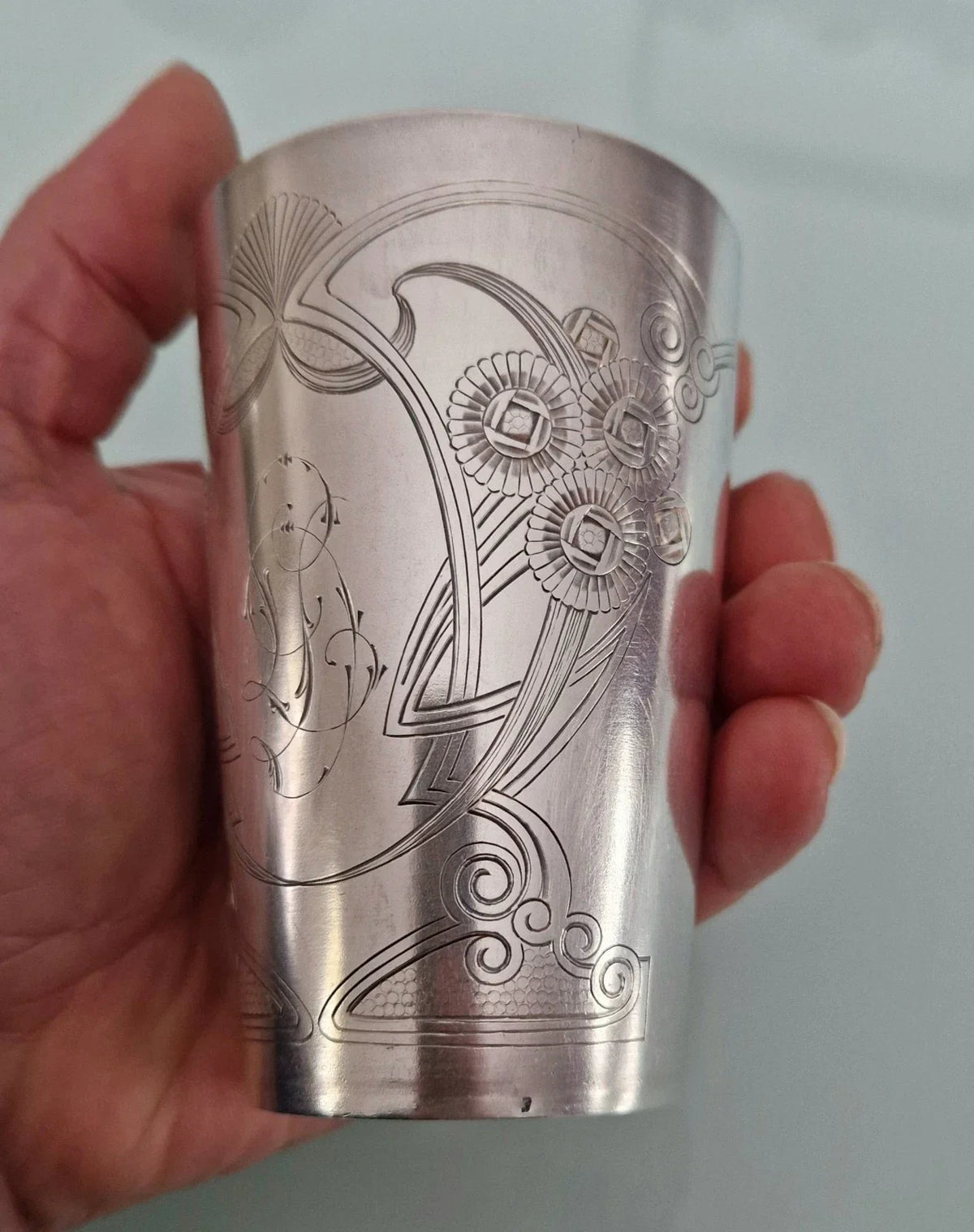 Superb Solid Silver Russian Beaker, 121g, Vermeil