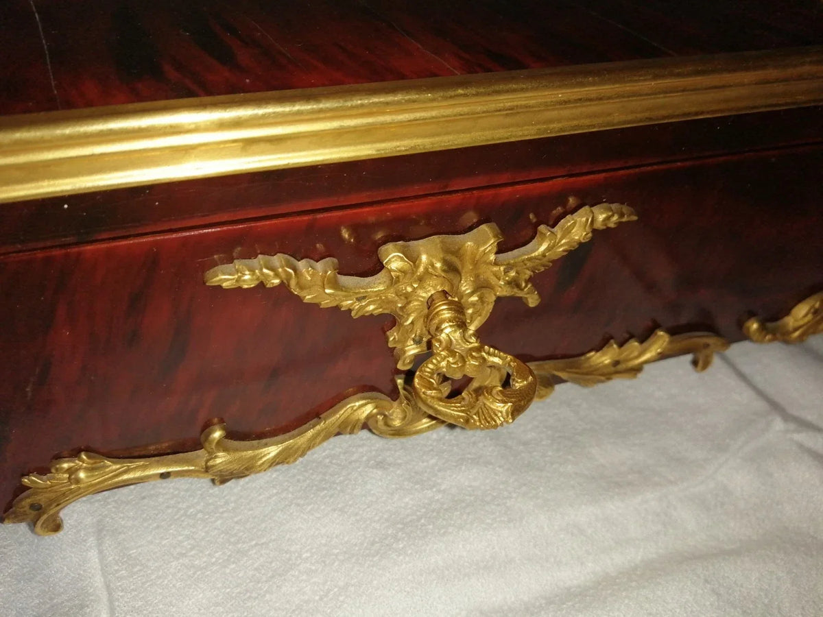 Louis XV style tortoiseshell veneer table casket, signed Rischmann Pau