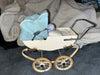 Small Doucet-type pram for antique dolls, Bleuette size