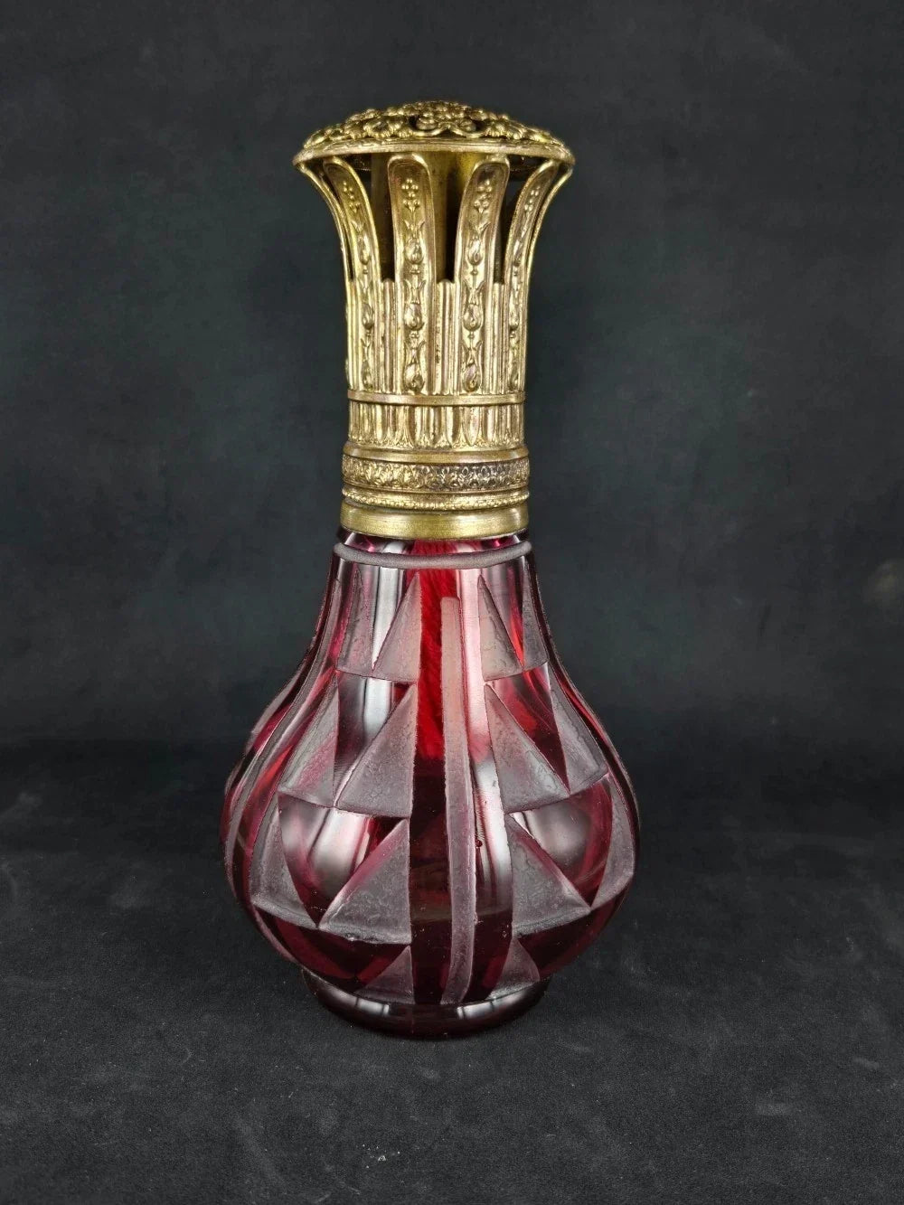 Antique signed Saint Louis crystal Lampe Berger