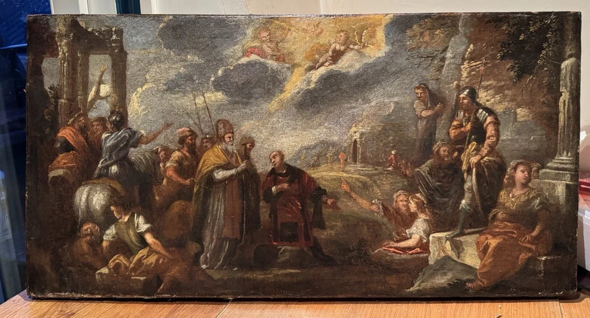 Tableau Religieux Old Masters Huile École XVII Vers 1600