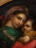19th-century oil tondo on copper after the Italian Old Master Raphael, in an antique gilded frame