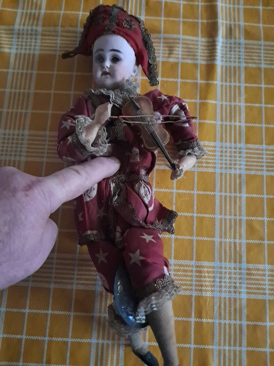 Antique Musical Automaton Doll, Porcelain Head