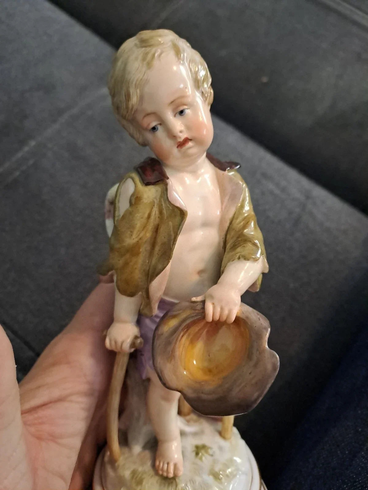 Antique Sculpture Subject Angel Statue Meissen Porcelain Germany 18th 19th Century