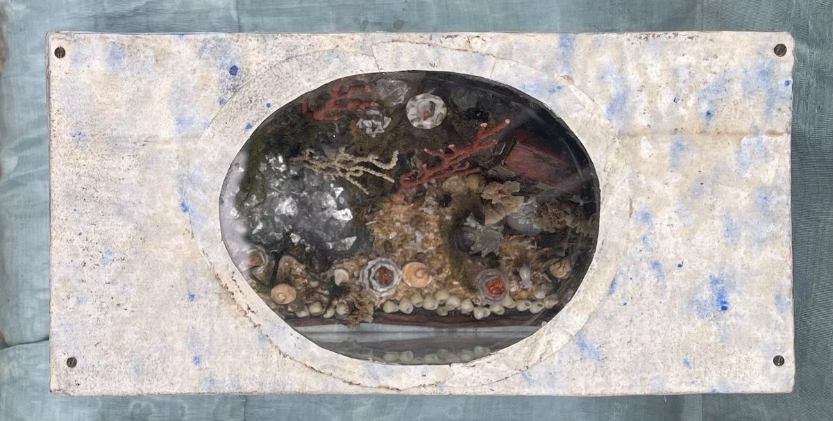 Diorama Verre filé Nevers 19è XIXè Art populaire Paysage Animaux Curiosité Rare