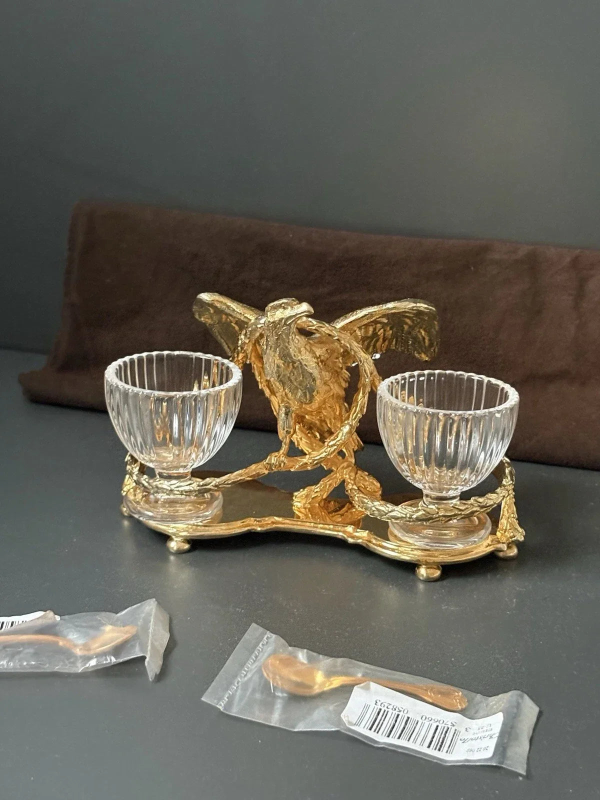 24-karat gold-plated salt cellar by Maison Christofle Aigle
