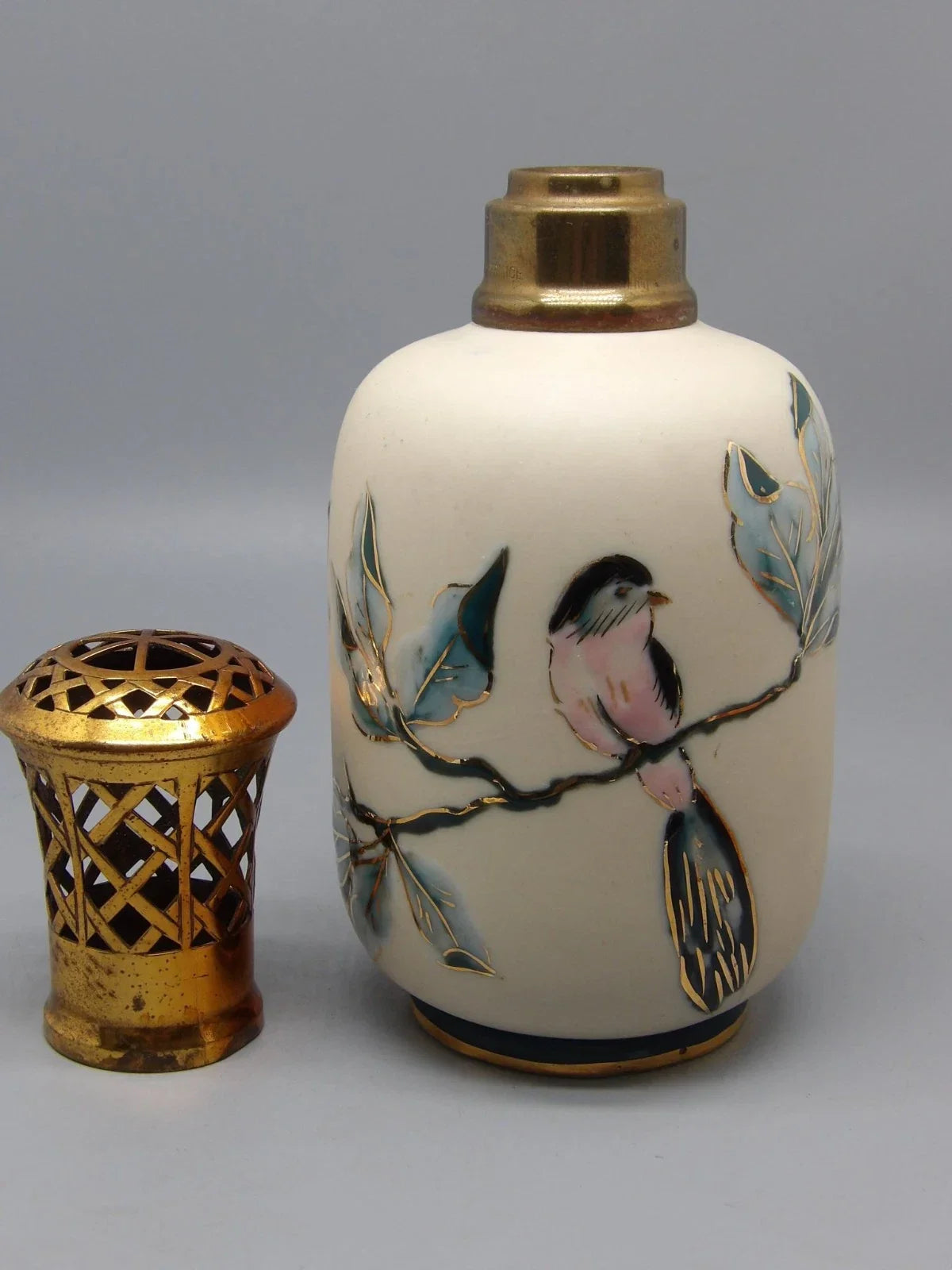 Lampe berger ancienne tharaud limoges decor oiseaux aubepine