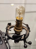 Lampe veilleuse en fer forgé et pâte de verre signé degué
