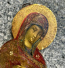 Antique Painting Portrait of the Virgin Mary in Prayer Religious Icon Wood