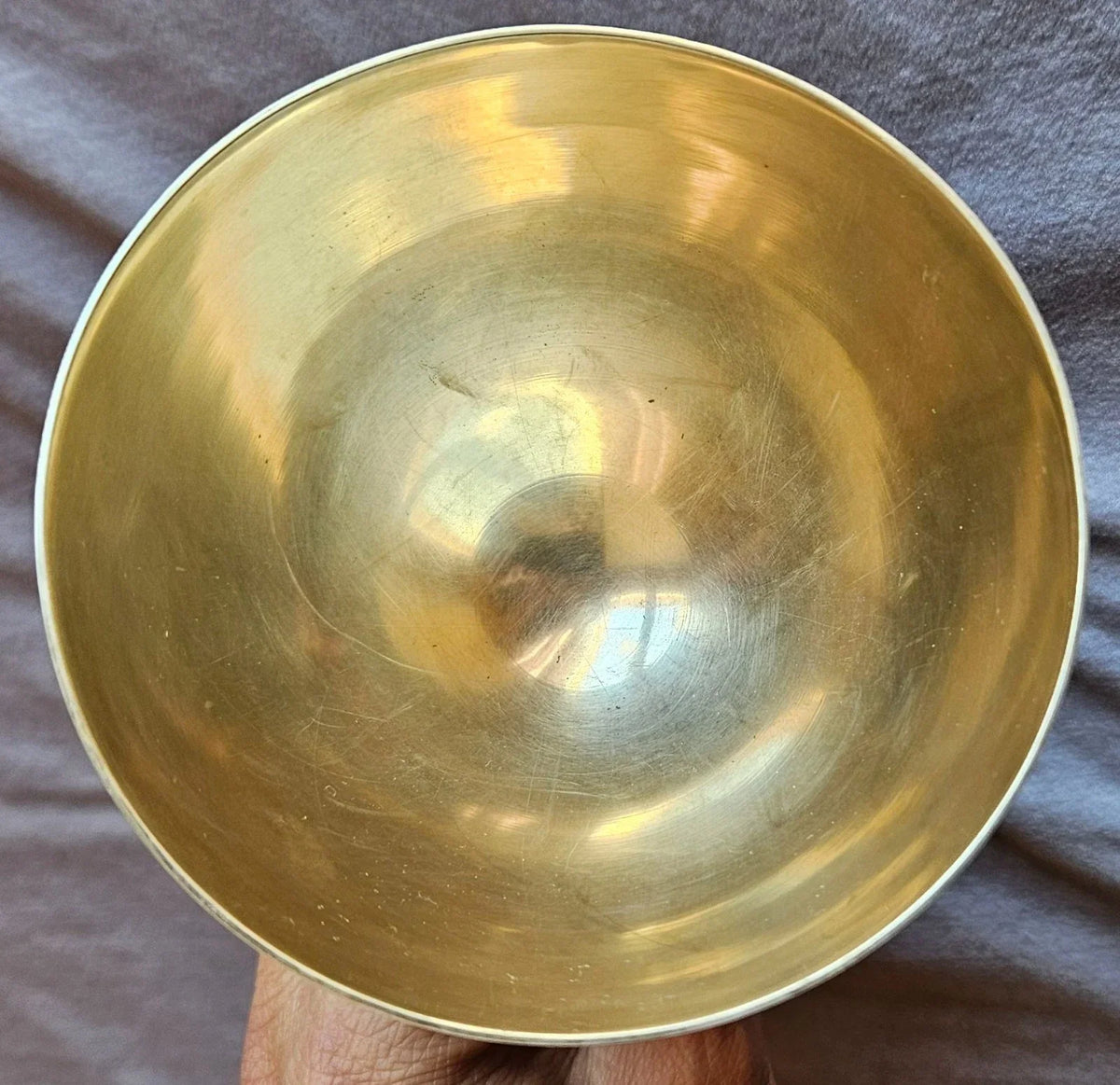 Solid silver Italian chalice with remains of vermeil gilding