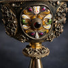 Austro-Hungarian solid 925 silver chalice, silver-gilt, enamel, and fine pearls