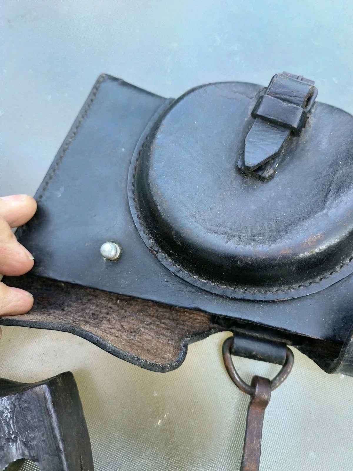 Hache pionnier allemand ww21940 landser hache + étui cuir libération 1944 vosges