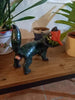 Glazed stoneware sculpture by Jacky COVILLE titled A little green cat