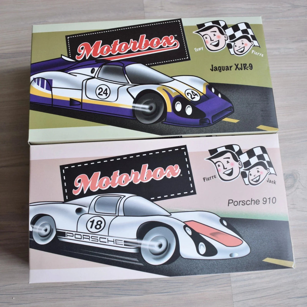 Set of 4 Exoto sports cars: Porsche, Jaguar, Mercedes-Benz
