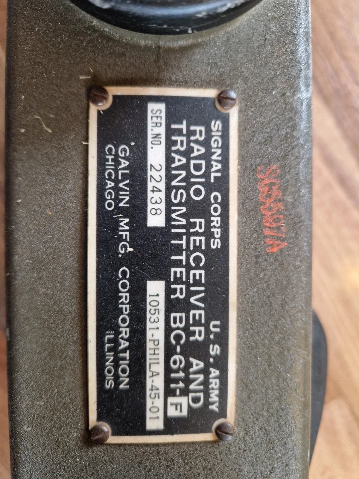 Radio BC-611-C  SCR 536 d'origine, armée américaine, Seconde Guerre mondiale