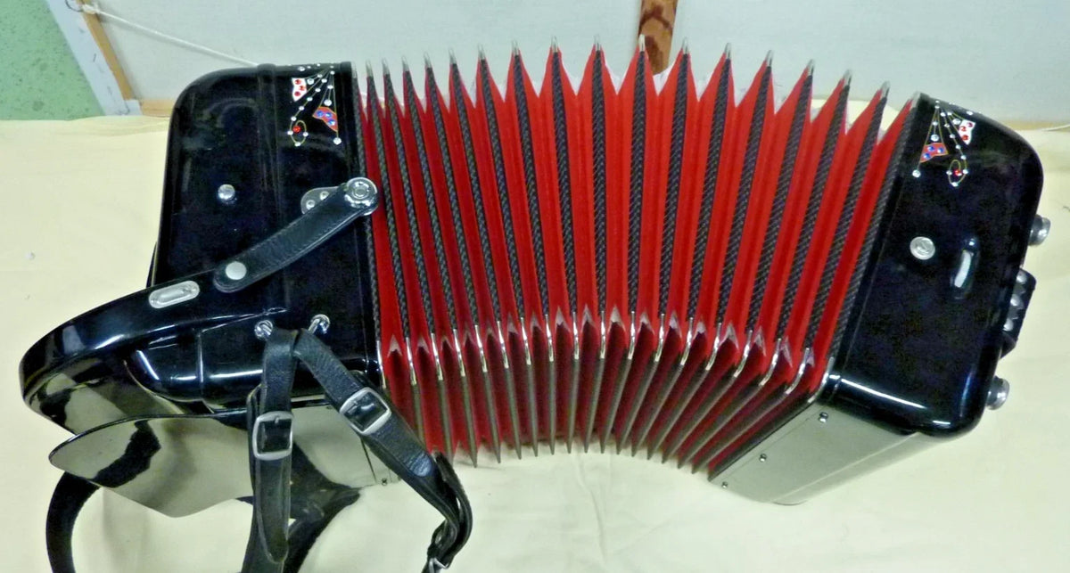 Rare and magnificent antique FISART diatonic accordion