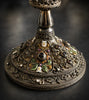 Austro-Hungarian solid 925 silver chalice, silver-gilt, enamel, and fine pearls