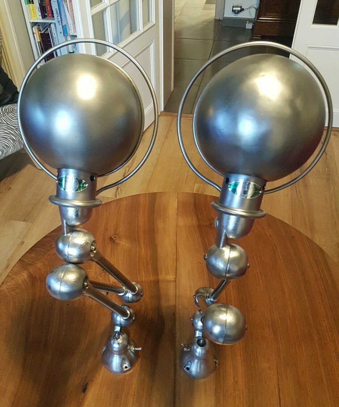 Set of 2 industrial Jielde 3-arm lamps